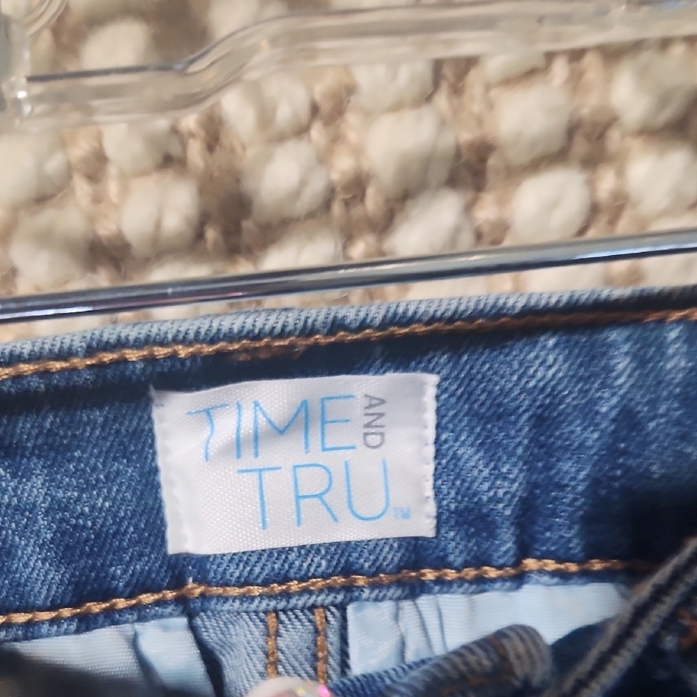 Time and Tru Denim Skirt with Button Detail - Picture 4 of 4